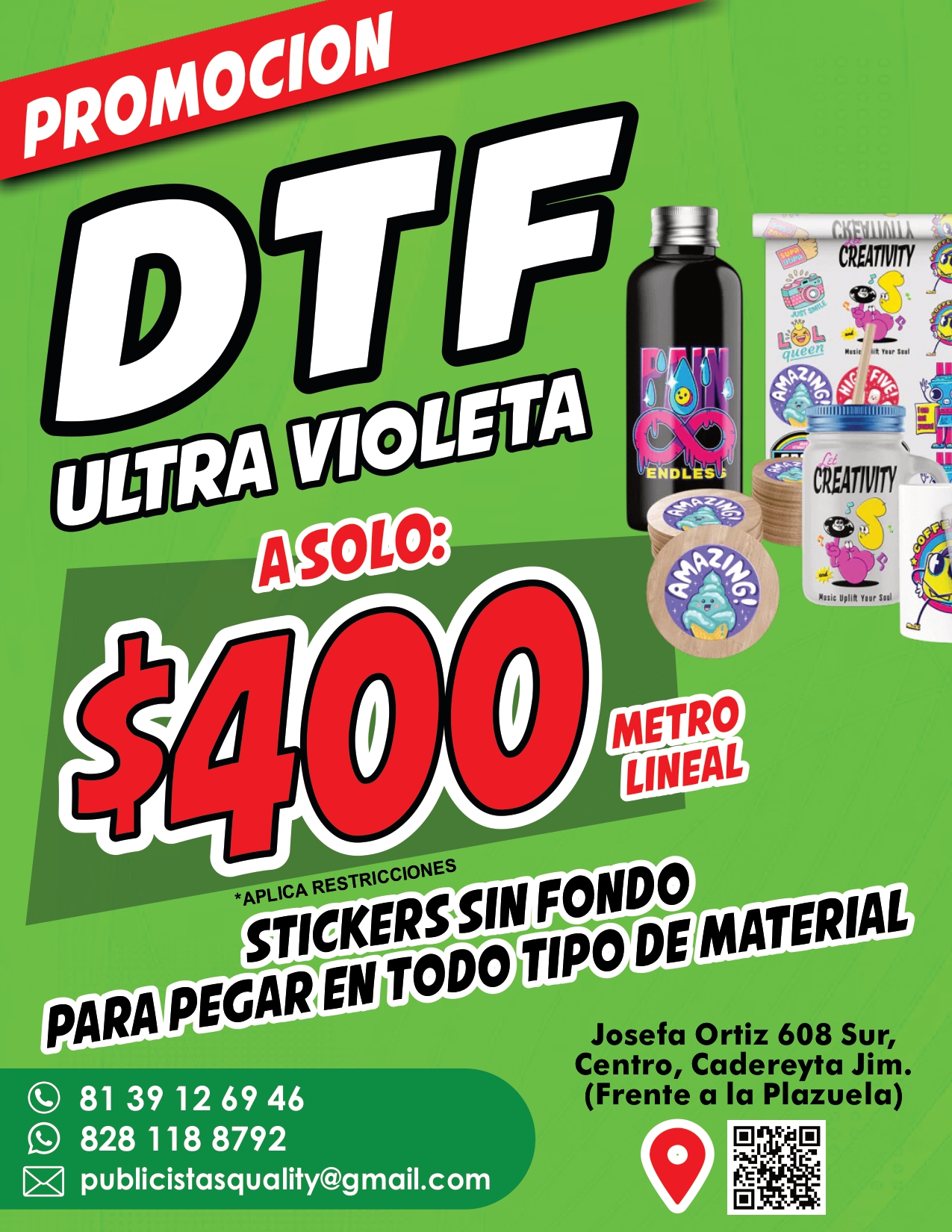 DTF Ultra Violeta $400 m/l